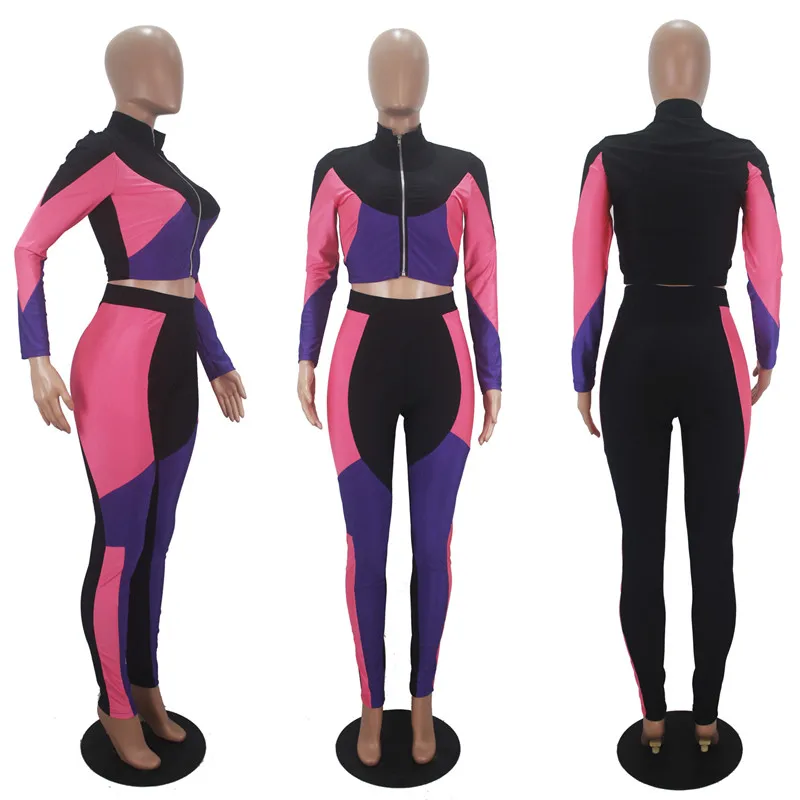 

Sweat Suits Women Matching Sets Joggers 2 Piece Outfit for Sexy Long Sleeve Zipper Tops Slim Pencil Pants Wholesale Dropshipping