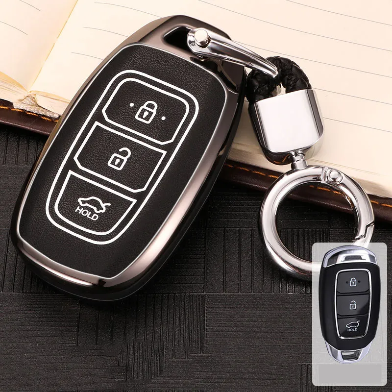Новый светящийся чехол для автомобильного ключа из цинкового сплава Hyundai Santa FeTM