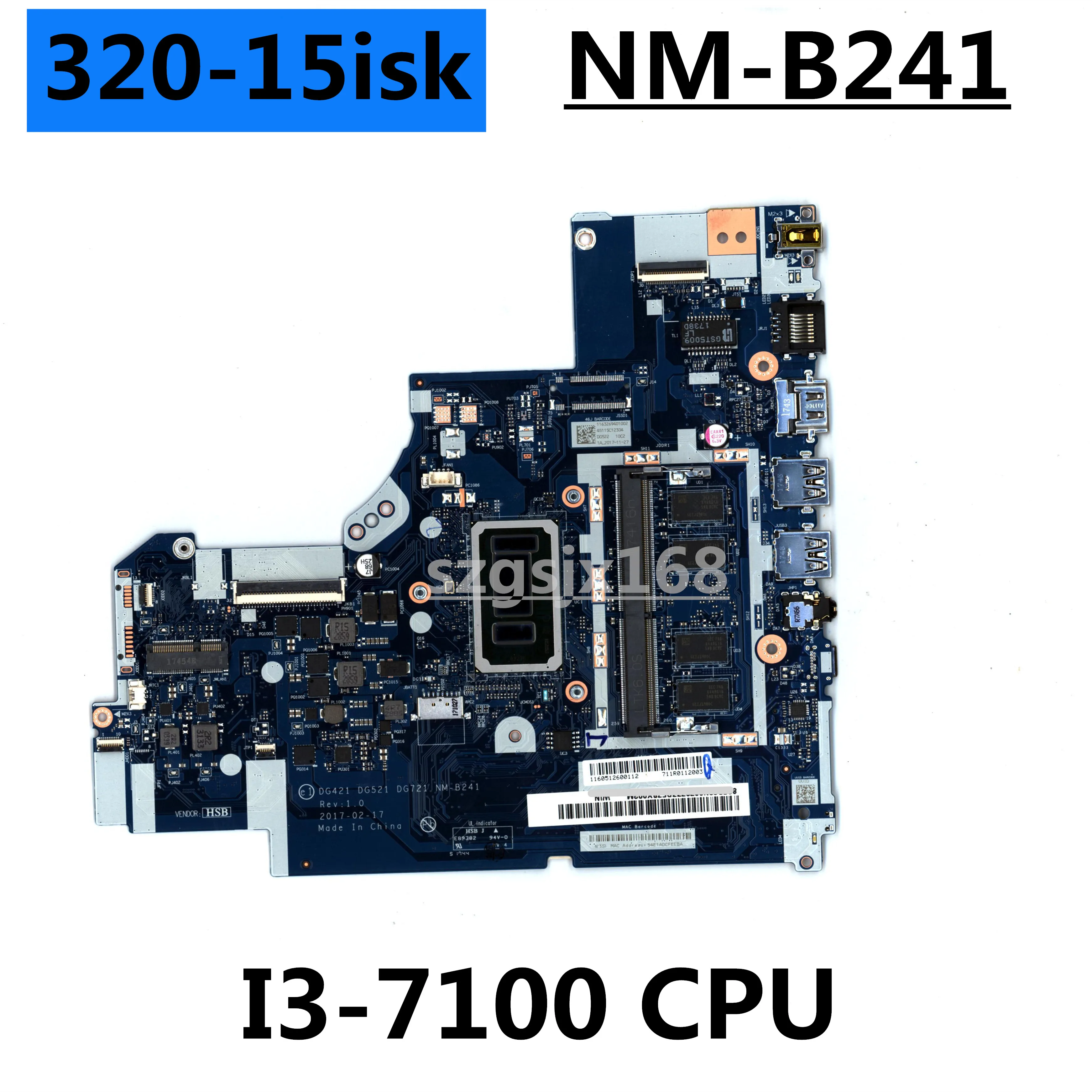 

Материнская плата DG421 DG521 DG721 для ноутбука Lenovo 320-15ISK 520-15ISK 100% рабочий