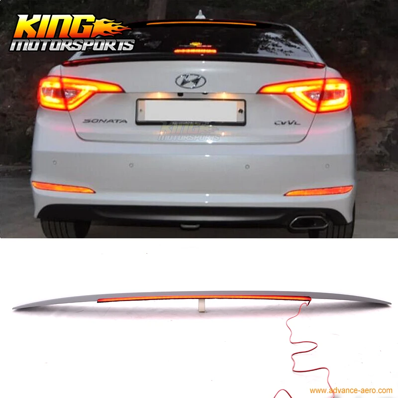 Светодиодный Неокрашенный спойлер подходит для hyundai Sonata 2015 2017|roof spoiler|led spoilersonata