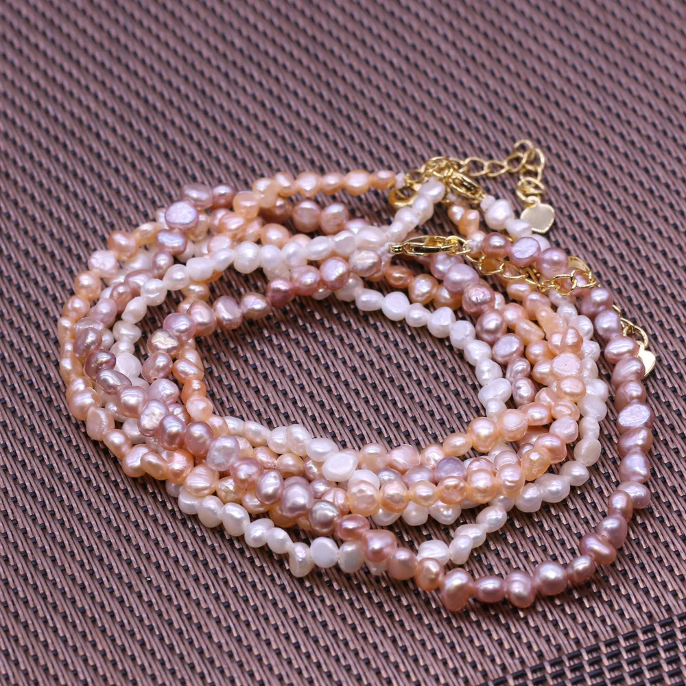 

Natural Freshwater Baroque Pearl Choker Necklace Irregular Pearls Jewelry Wedding Copper Clasp Chain Necklaces Gift for Women