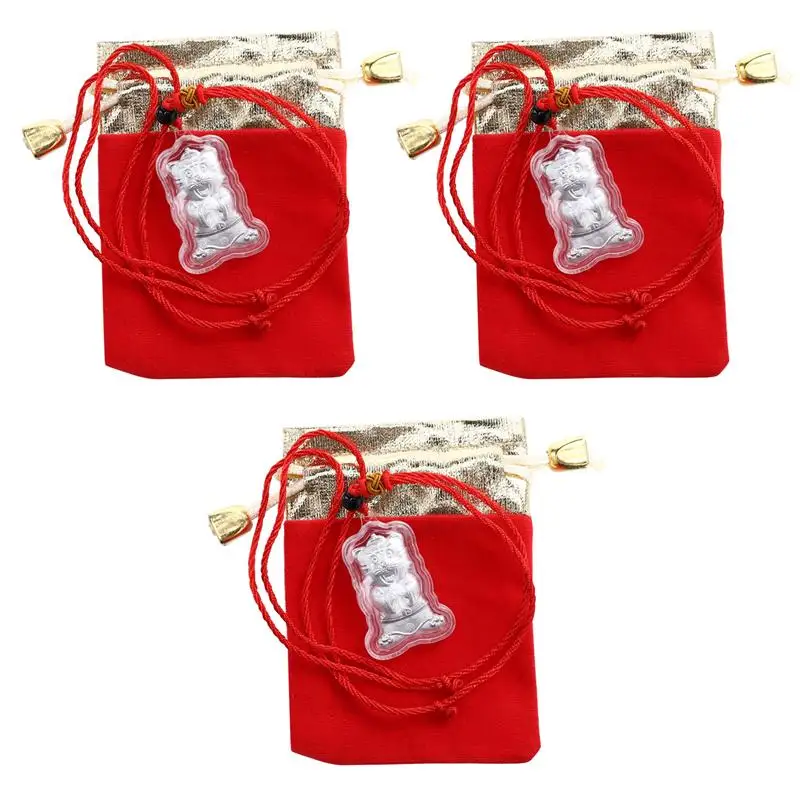 

3 Sets Tiger Pendant 2022 Tiger Year Decorative Adornment DIY Charm Decoration