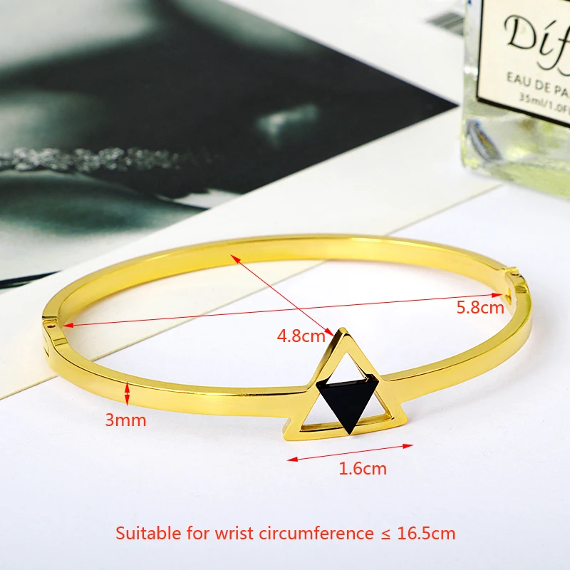 

Geometry Hollow Triangle Bangles & Bracelets For Women Fashion Jewelry Stainless Steel Bangles Gold Silver Bijou Accessory Gift
