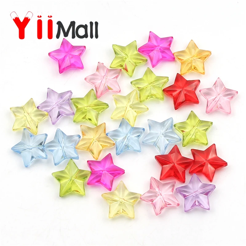 20 мм 30 шт./лот акриловые бусины с прозрачной пентаграммой для изготовления