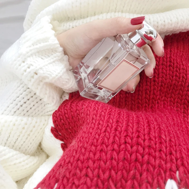 TWOTWINSTYLE Patchwork Heart Hit Color Women's Sweater Lantern Long Sleeve O Neck Oversized Female Sweaters 2019 Autumn Fashion | Женская