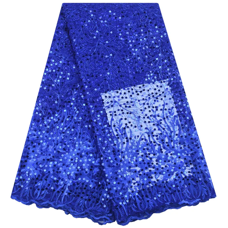 

Kalume New Listing African Dry Lace Fabric High Quality French Mesh Sequin Lace Fabric 5 Yard Nigerian Tulle Lace For Dress 1917