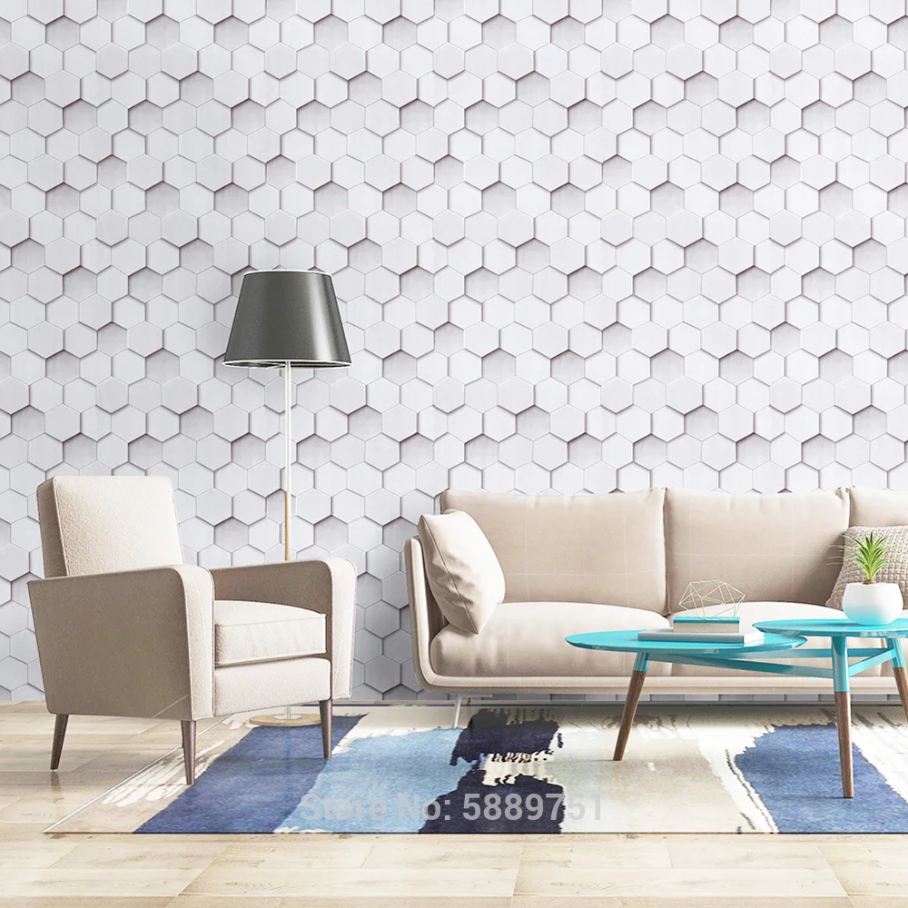 

Peel and Stick Geometric Pattern Wallpaper Grey Vinyl Self Adhesive Wall Paper Design for Walls Bathroom Bedroom Home Decor