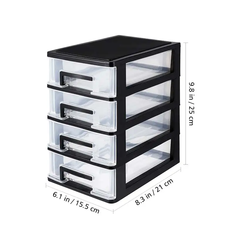 4-layer Transparent Desktop Drawer Storage Box Mini Cosmetic Cabinet Organizer Sundries Holder Home Office |