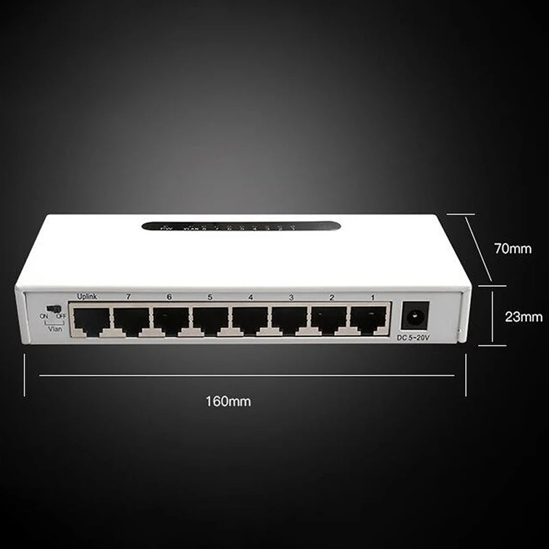 8 Ports Network Switchs Gigabit Desktop Switch 10/100/1000Mbps Rj45 Port Soho 16Gbps Switching Capacity With Metal Shell( | Компьютеры и