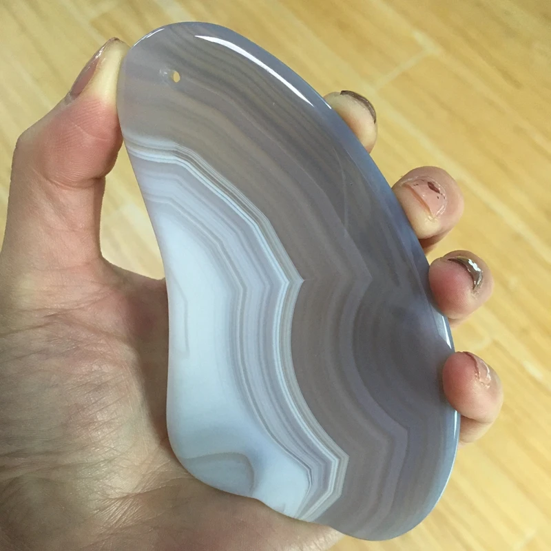 

Agate Gouache Scraper Natural Jade Guasha Board Facial Eye Scraping Massage Stone Acupuncture Therapy Spa Health Care Gua Sha