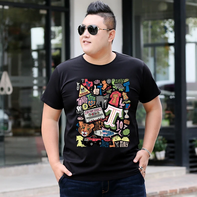 

Top tees summer men Tees plus size 2XL- 6xl 7xl 8XL cotton t shirt Casual o-neck collar print Cartoon short sleeve t shirt