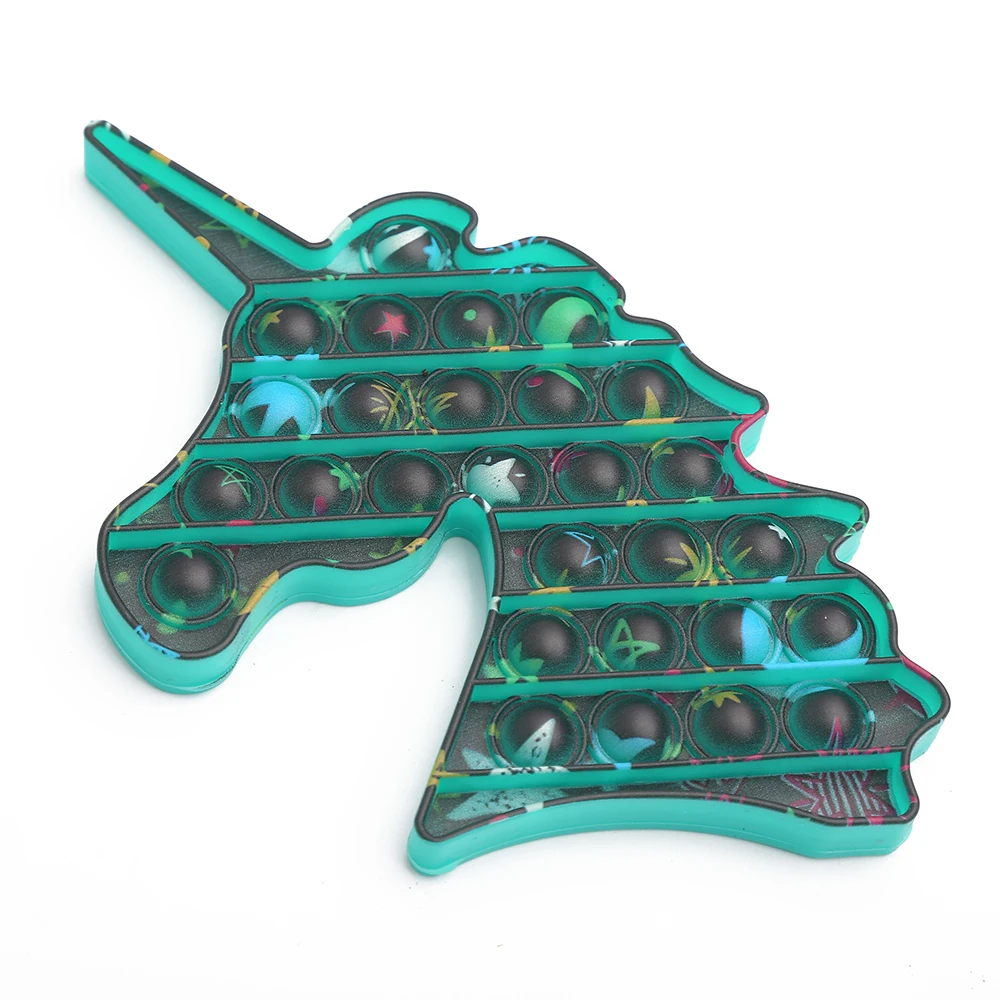 

2021 Kawaii Night Unicorn Game Adult Kid Push Bubble Fidget Sensory Toy Autism Special Needs Antistress Reliever Fidget toys