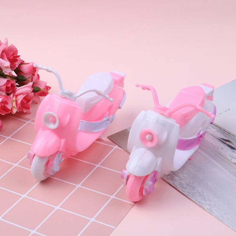 

2021 Hot Play House Doll Pink 15x8x9cm Motorcycle Can Be Sit By Dolls For Children's Toy Car Children Gift 1pc
