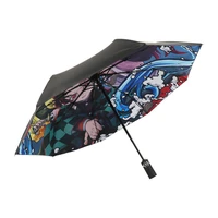 demon slayer kimetsu no yaiba cosplay automatic folding umbrella animation surrounding sunny and rainy umbrella anime prop