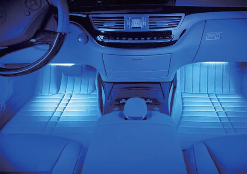 RGB 12V 9 Светодиодный светильник полоса для салона автомобиля декоративные полосы
