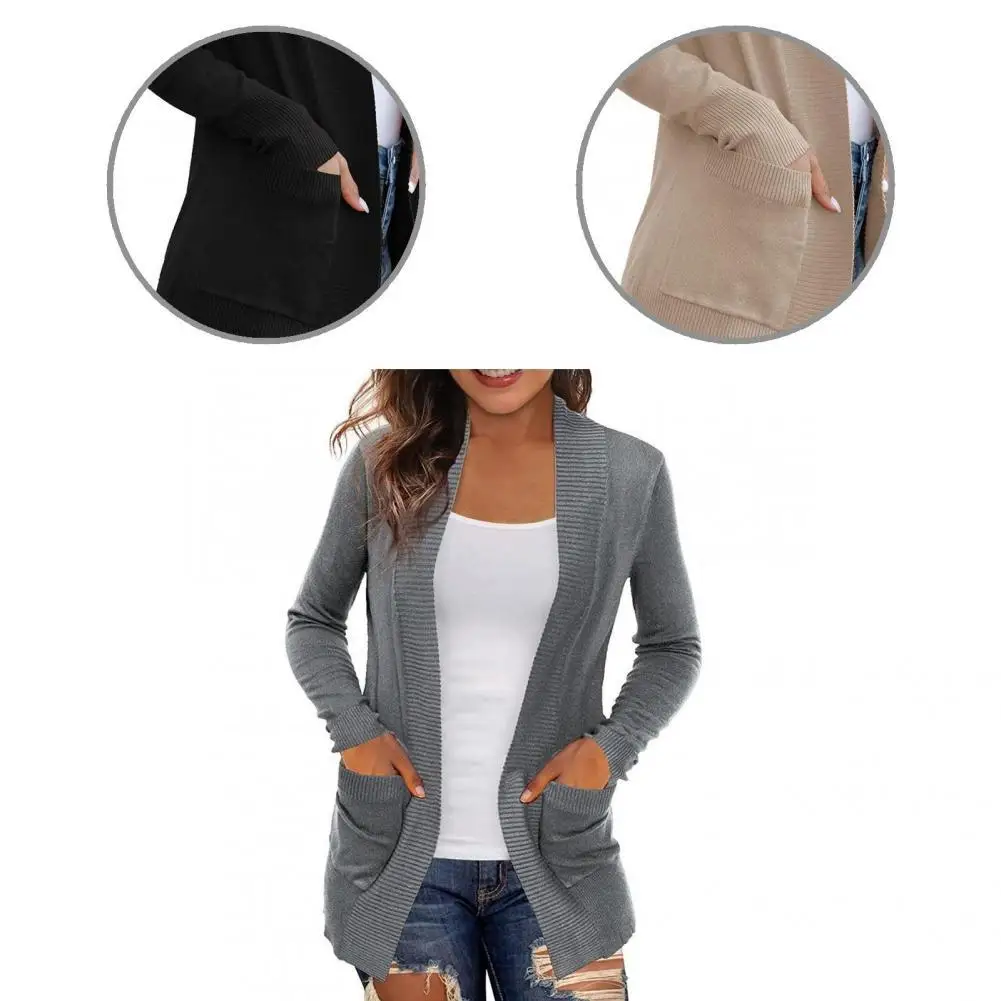 

Casual Stylish Wear Resistant Soft Sweater Coat Lady Clothes Sweater Coat Long Sleeve for Daily Wear