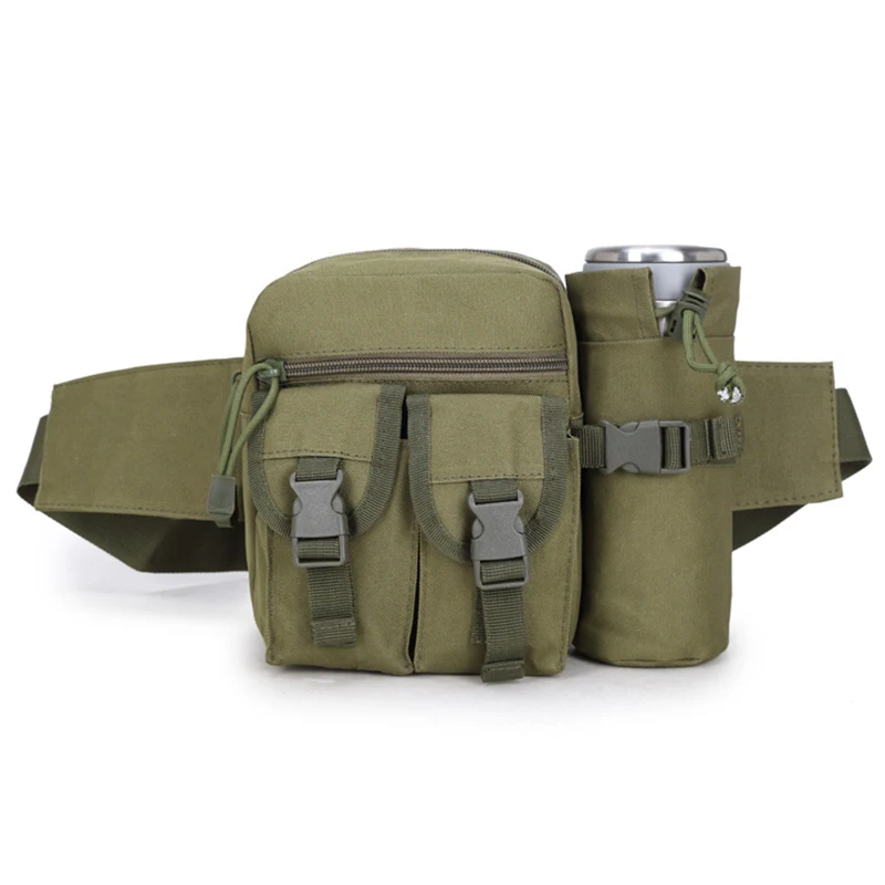 Dark Green Камуфляжная Мужская поясная сумка для телефона, сумки для денег, холщовая поясная сумка, тактическая многофункциональная сумка для чайника, сумка для путешествий, Мужская поясная сумка - Цвет: Dark Green
