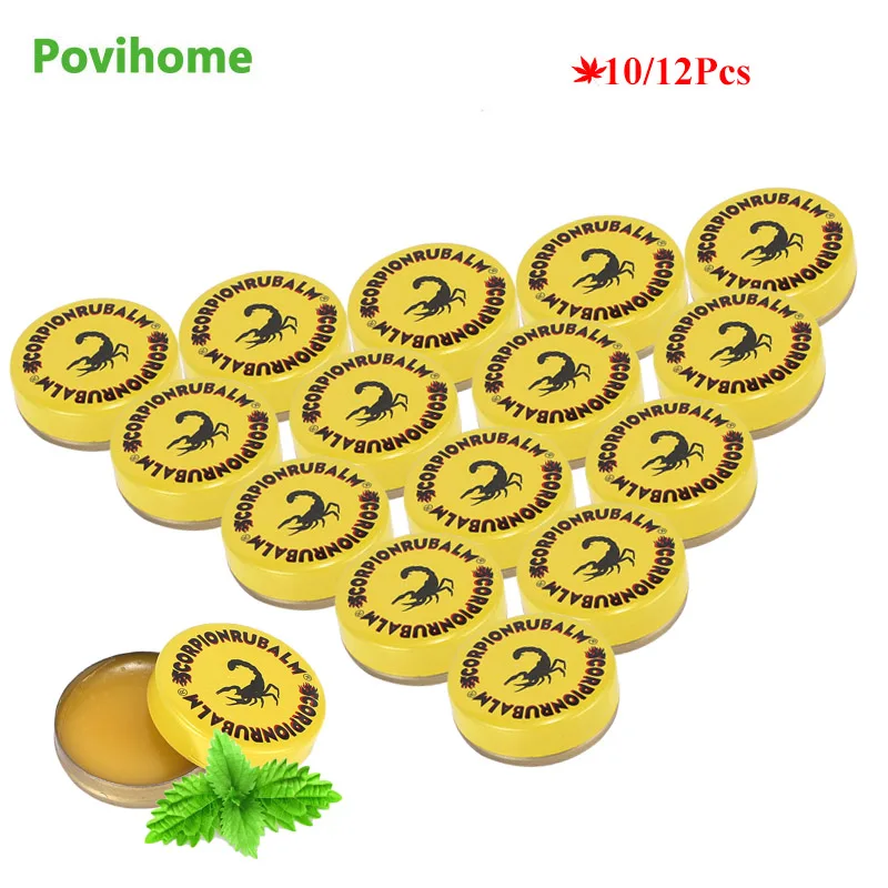 

10/12Pcs Scorpion Balm Mint Cooling Oil Relieve Headache Dizziness Cold Ointment Refreshing Mosquito Bites Anti Itching Plaster