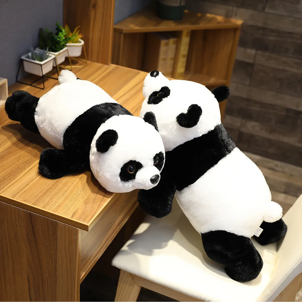 

50-90CM Cute Giant Panda Bear Plush Lie Prone Posture Stuffed Simulation Doll Toy Pillow Cartoon Kawaii Dolls Girls Lovely Gifts