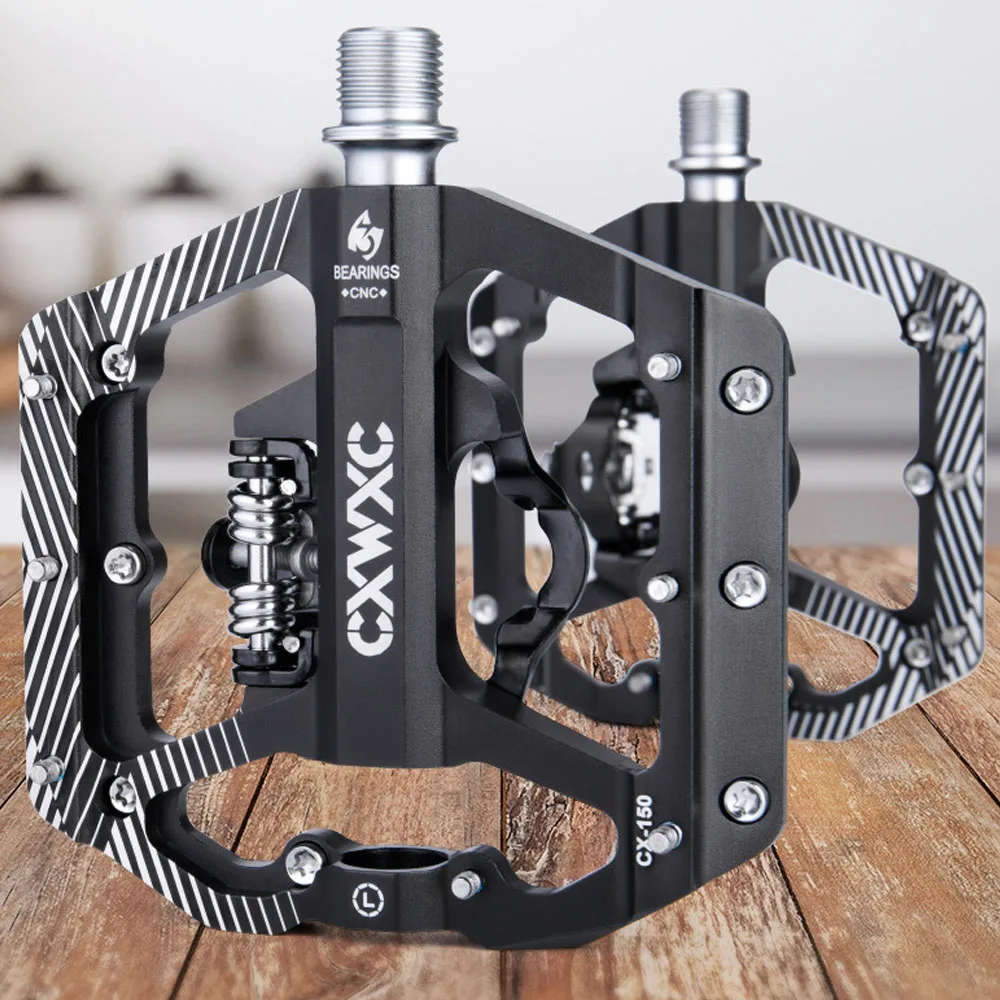 

CXWXC Bike Pedal SPD Mountain Bike Clipless Pedals CNC Aluminum Alloy Bicycle Pedals Dual Platform for MTB Mountain Road Bike