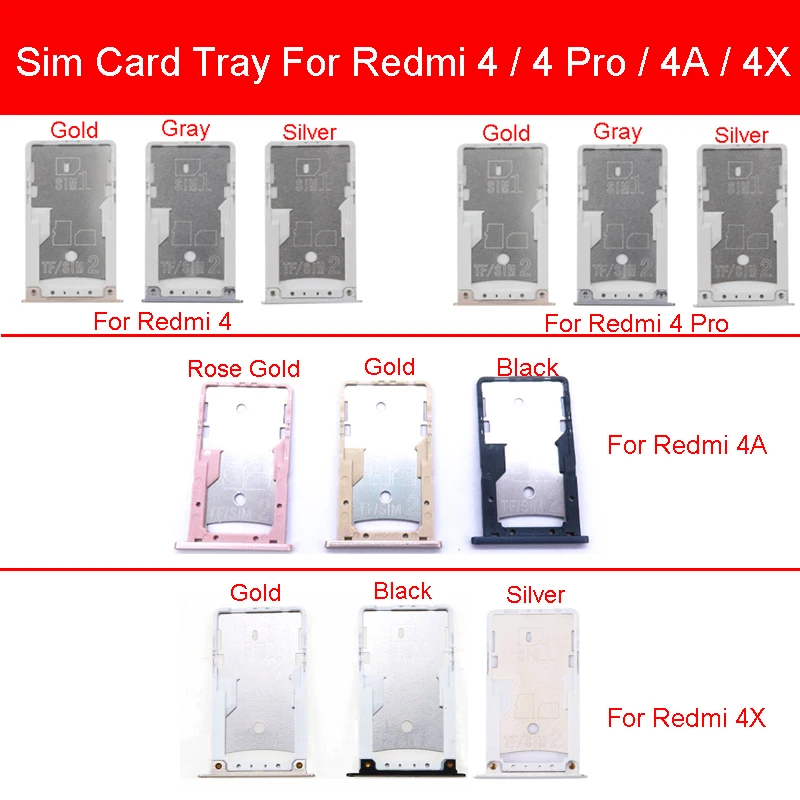 Держатель для sim карты слот памяти лоток Xiaomi Redmi 4 4A 4X адаптер запасные части