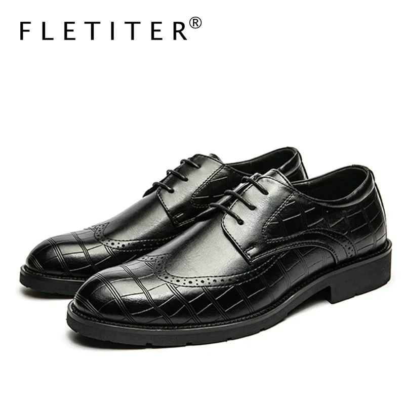 

Men's Shoes Fashion Oxford 2021 Autumn Men Dress Leather Oxfords Party Wedding Formal Business Elegant Dress Shoes for Male