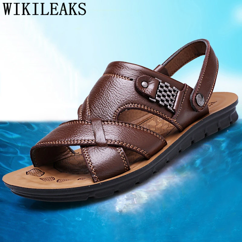 

Mens Sandals Genuine Leather Plus Size Shoes Mens Sandals Summer Men's Sandals Casual Zapatillas Hombre Deportiva Sepatu Pria