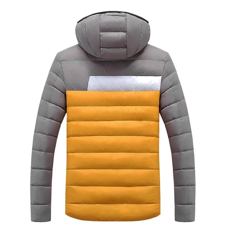 

Men Plus Size Down Jacket Moto & Biker Warm Plus Velvet Thick Heated Jacket Punk Casual Hooded Coat Tide Winter Men Fashion