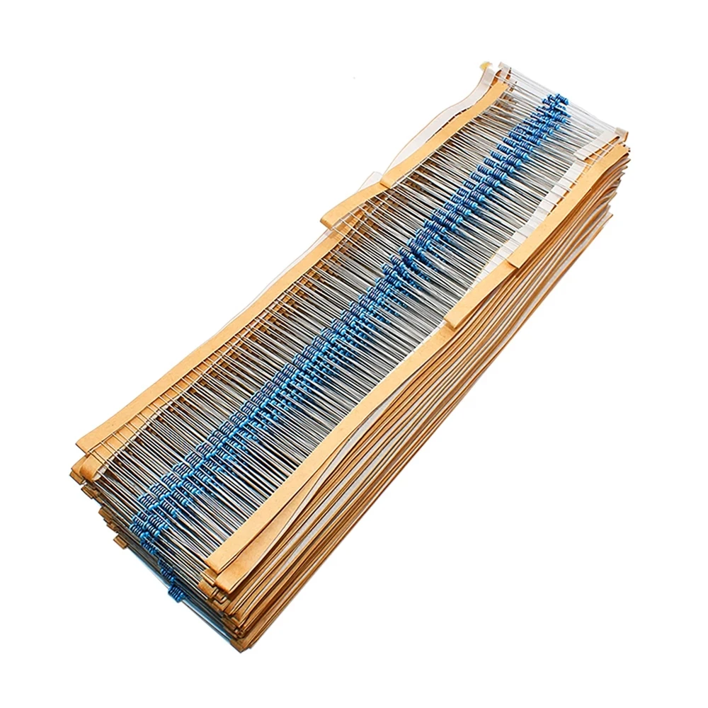 

100PCS DIY Metal film resistor 1/4W series 1R~2.2M 1% resistance 10K 22K 47K 100K 10 220 1K5 100R 220R 1K 1.5K 2.2K 4.7K 4K7 ohm