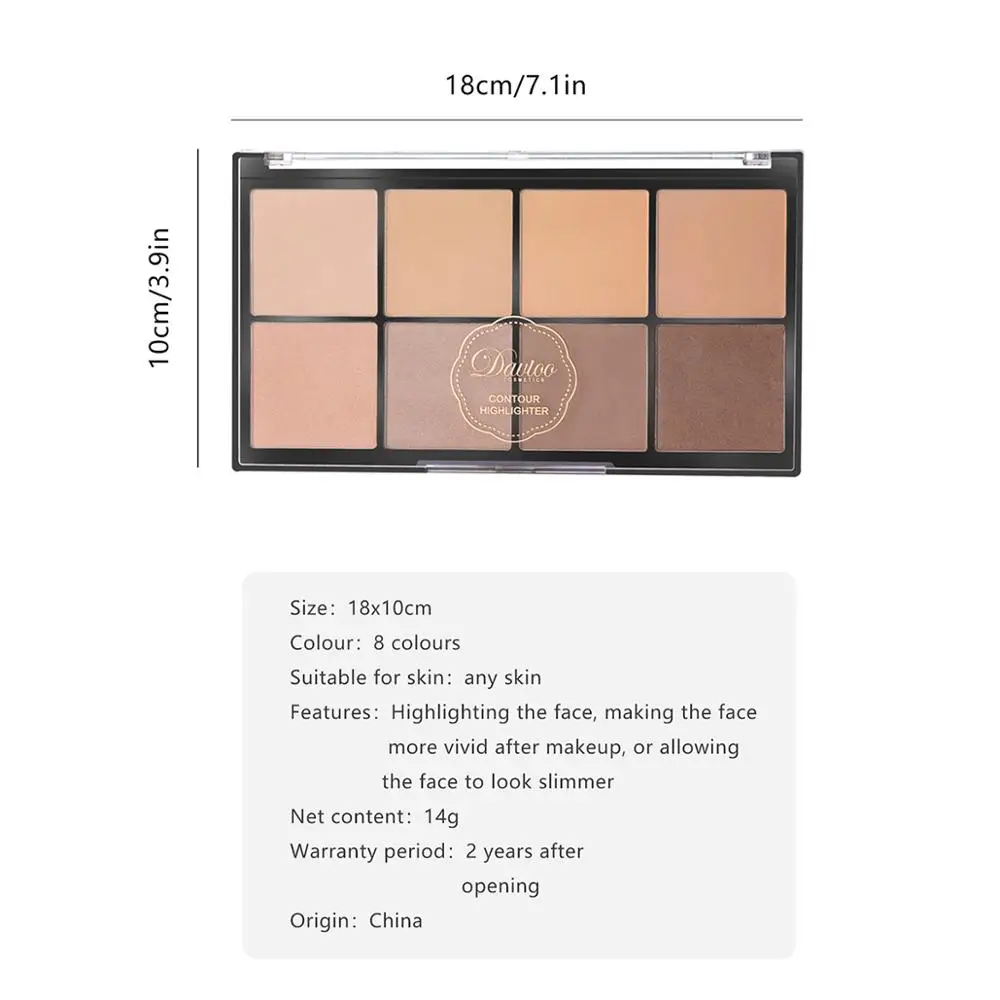 8 цветов компактный Гладкий контроль масла прессованная пудра с зеркалом стойкий