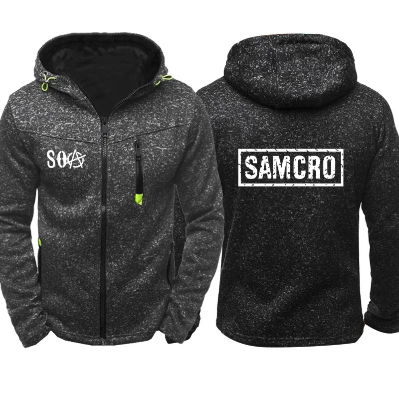 

SOA Sons of anarchy the child new Fashion SAMCRO Men Sportswear Zipper Hoodies Male Casual Sweatshirt Fleece Hip Hop