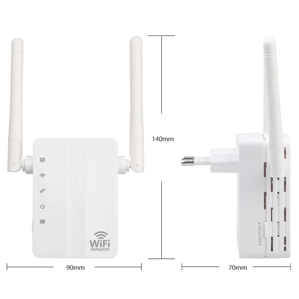 

2.4G Wireless WiFi Repeater Dual Band 300Mbps Signal Amplifier Booster 2 Antennas WiFi Range Extender Wlan LAN Port Router