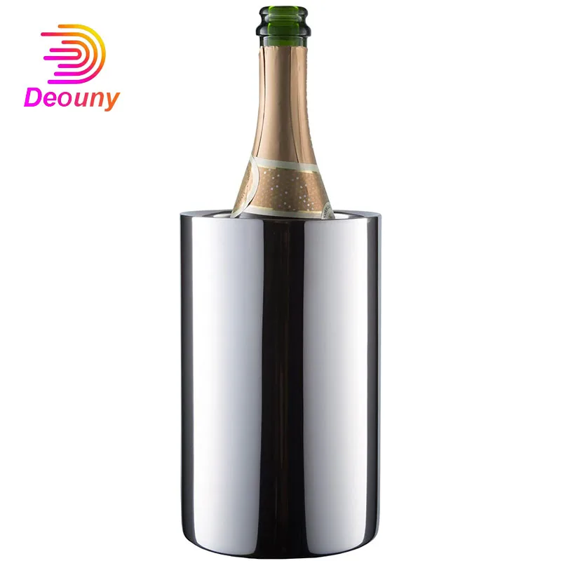 DEOUNY-cubo enfriador de vino, cubo de hielo aislado para champán, para todas las botellas de 750ml, mantiene el frío