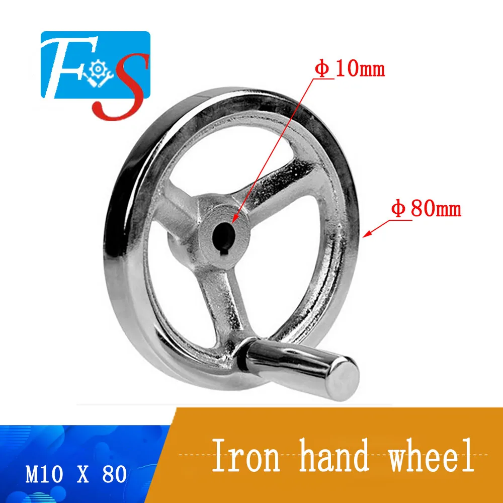 

CNC 3D Printer hand wheel Thread iron hand wheel Cast iron chrome machine handwheel M10 for Lathe