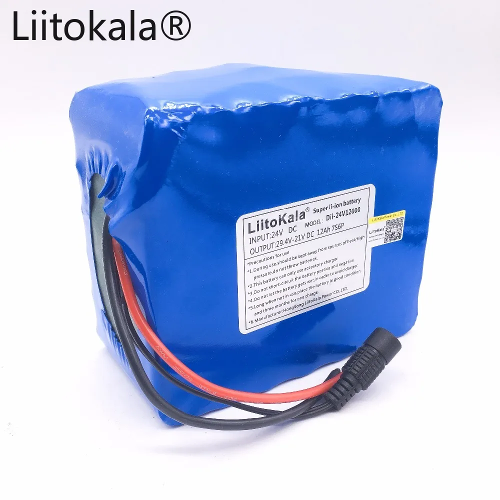 HK 18650-26650-7s6p LiitoKala 24 v 12ah bateria 15A BMS 25a 250 w и 12 000 mAh para silla DE r |