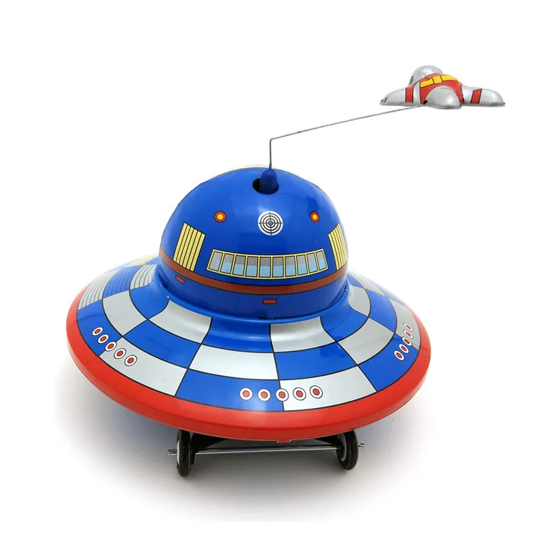[Funny] Adult Collection Retro Wind up toy Metal Tin UFO space ship astronaut spaceman Clockwork figure model vintage | Игрушки и хобби
