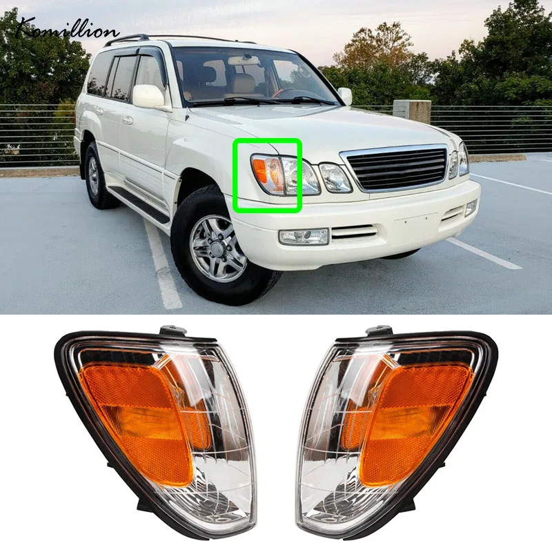 

Pair Front Side Turn Signals Fog Lights Indicator Corner Lamp Without Bulbs Assembly for Lexus LX470 1998-2007 Auto Accessories