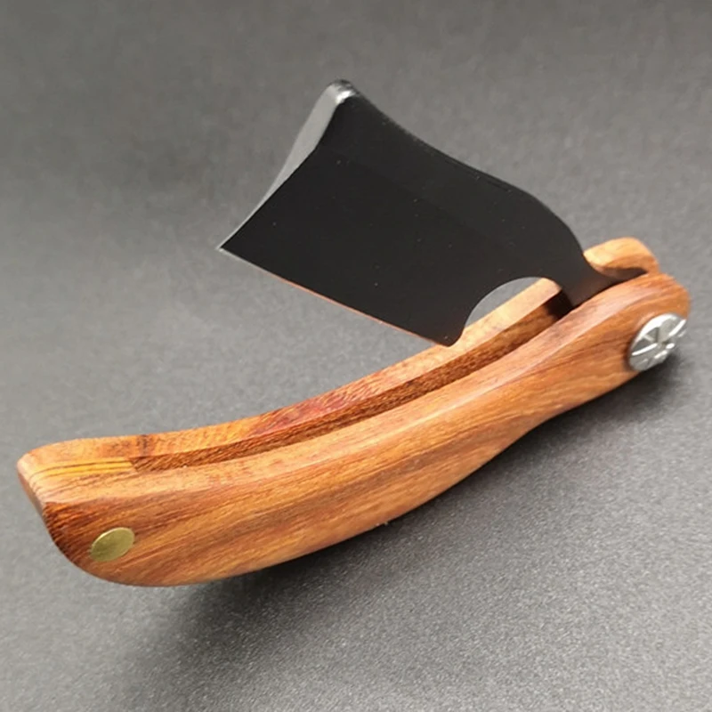 

Redwood Handle Mini Shaving Razor, Personality Palm Razor Men's Razors Hair Cut Tonsure