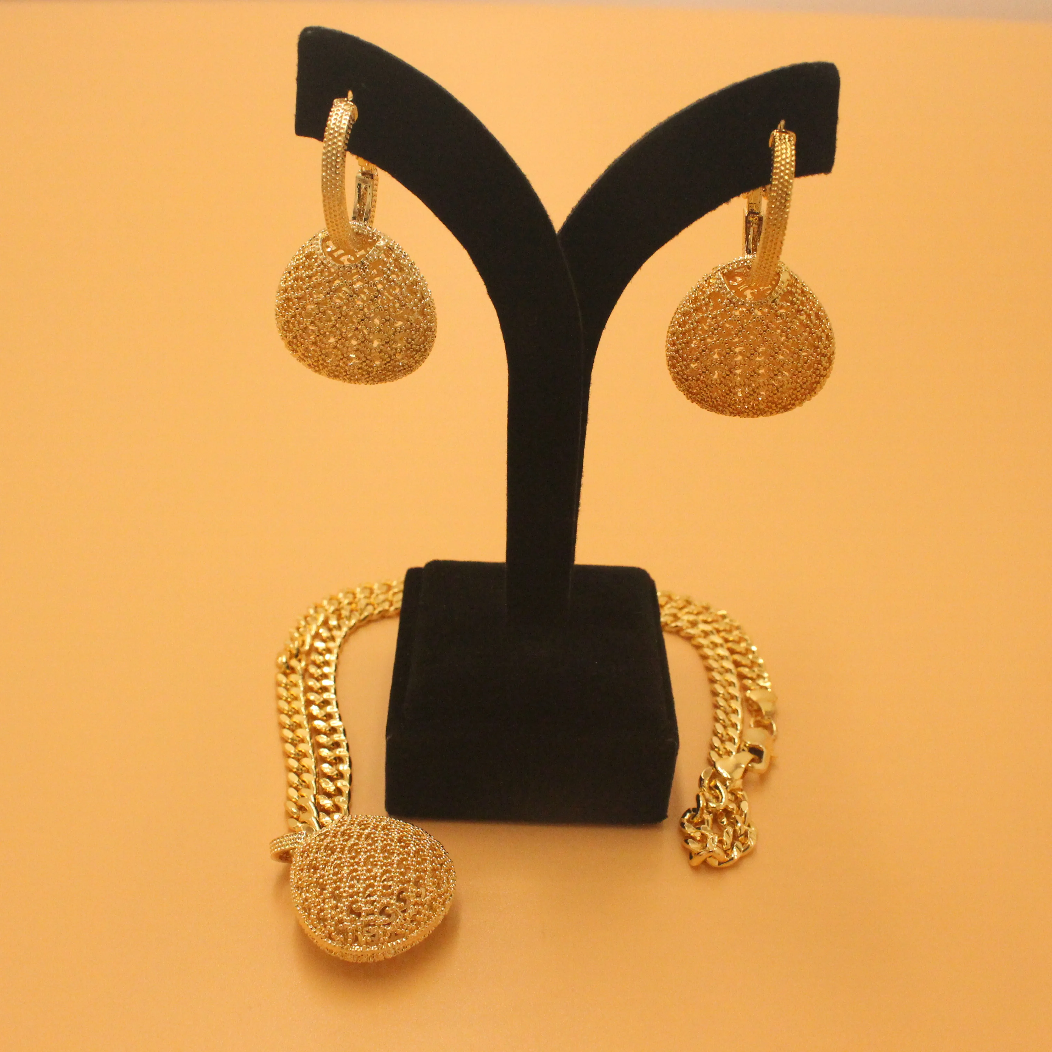 

SUNNICE Hollow Ball Earrings And Pendant Set No Chain