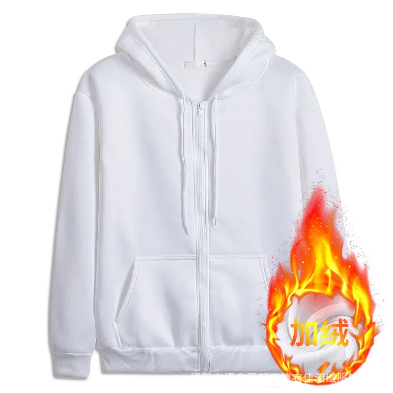 

New fall/Winter women's fleece sweatshirt long sleeve running style solid color warm coat ladies zipper4xl