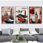 Поэзия мульти-Цвет искусство Город Силуэт лондонским Биг Беном холст модульная рисунок, напечатанная картина постер с изображением фрески красивый домашний декор