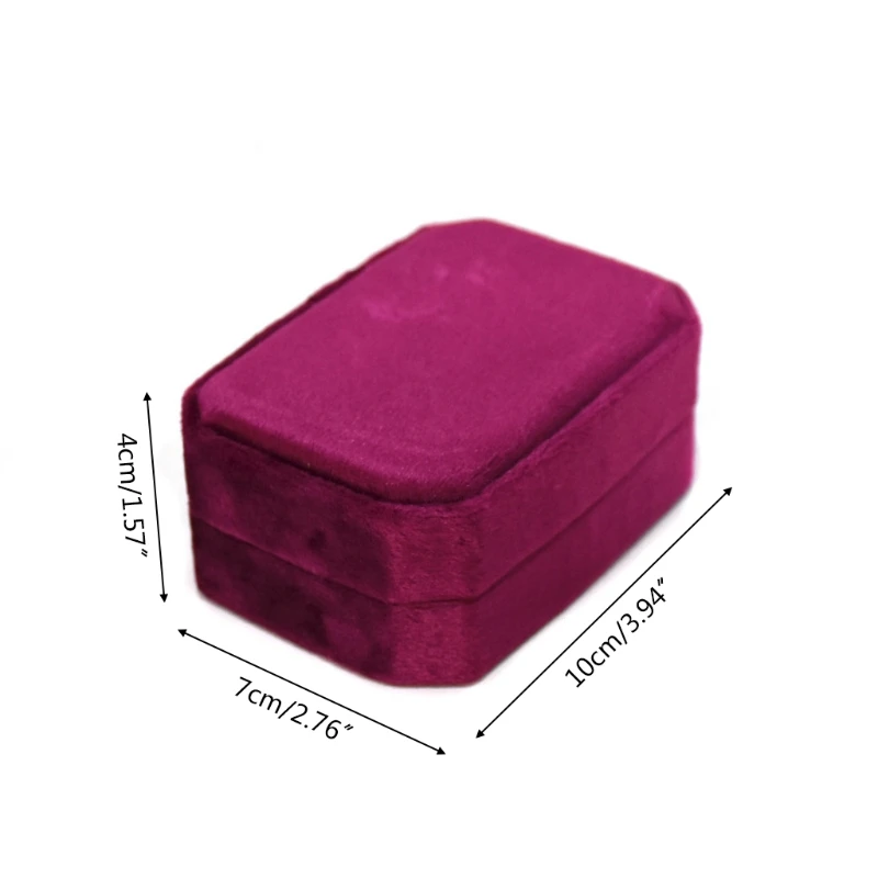 

Elegant Octagon Ring Display Holder Jewelry Box Stud Earrings Organizer Storage