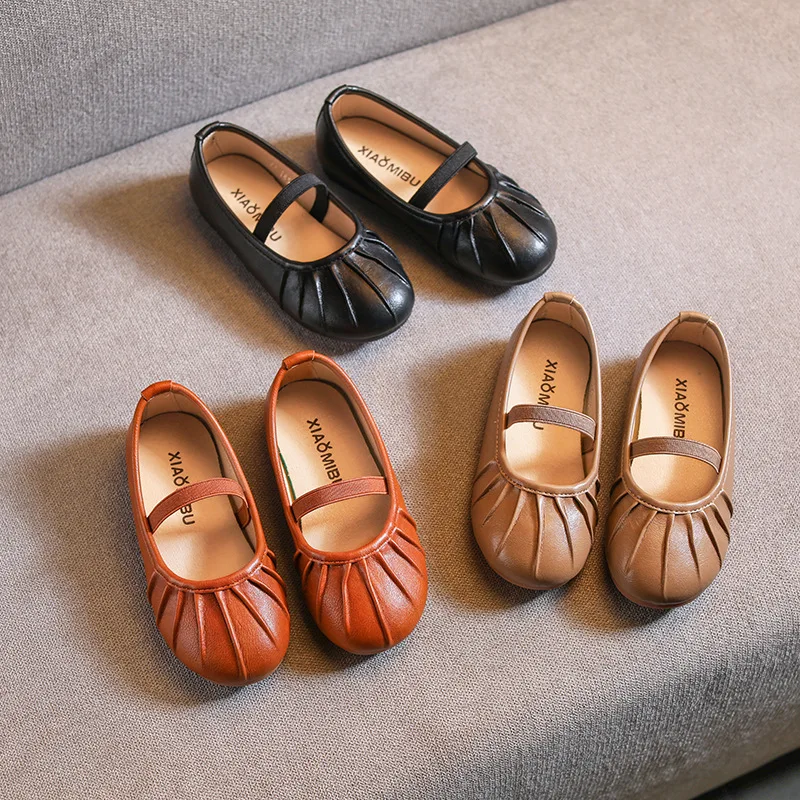 Весенняя детская обувь принцессы Балетки на плоской подошве для маленьких