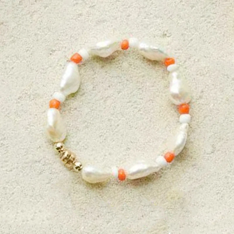 Exquisite Bracelet Of Natural Freshwater Pearls And Beaded Crystal Handmade Art Design Baroque Style 2020 New Year gift | Украшения и