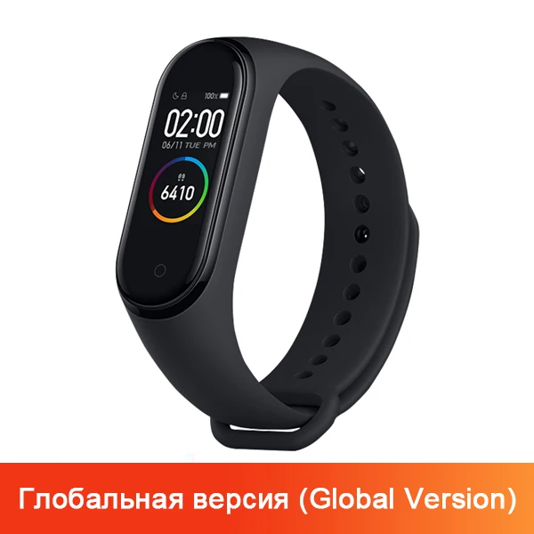 Xiaomi mi-браслет 4 смарт-браслет 3 AMOLED цветной экран mi Band 4 пульсометр фитнес Bluetooth Спорт 50 атм водонепроницаемый смарт-браслет - Цвет: Global Version