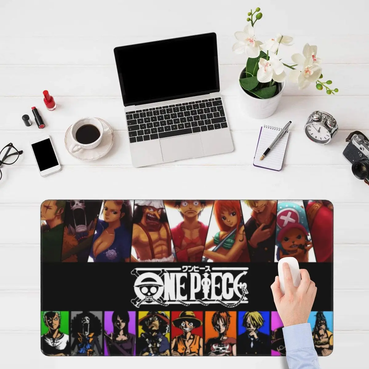 

Monkey D. Luffy One Piece Game Mouse Pad Office Carpet Chopper Nami Anime XL Fabric Mousepad for Gamer