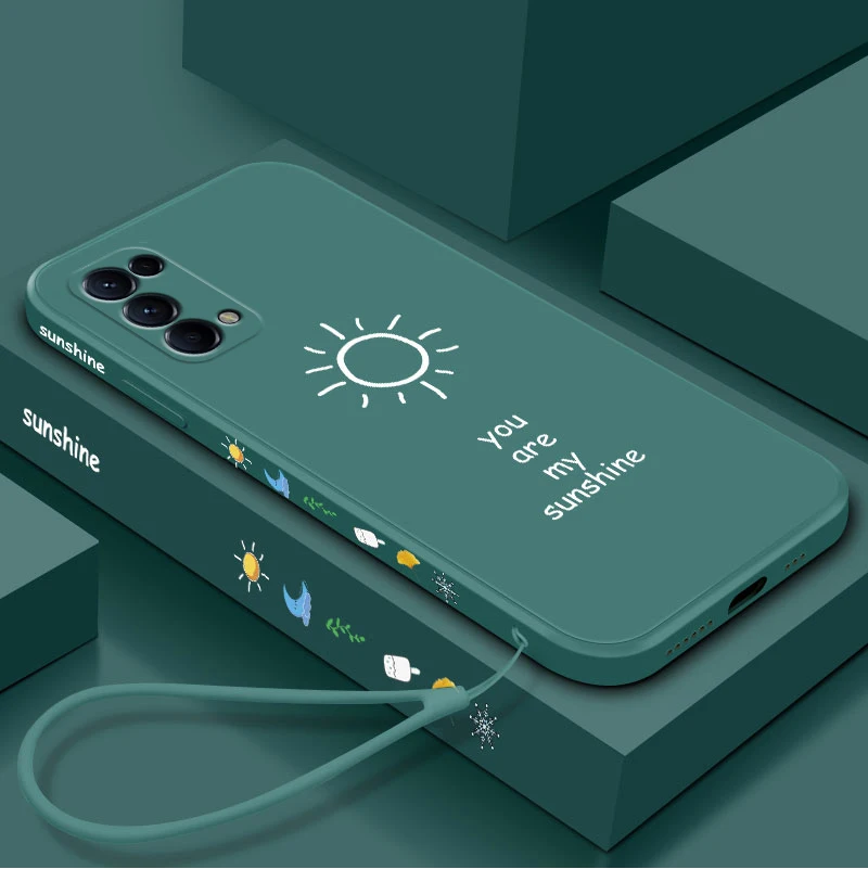 Чехол для OPPO Reno 5 Pro Plus, мягкий жидкий силиконовый тонкий чехол с рисунком солнца для OPPO Reno 6 Pro Reno5 5K 4 защитный чехол на заднюю панель
