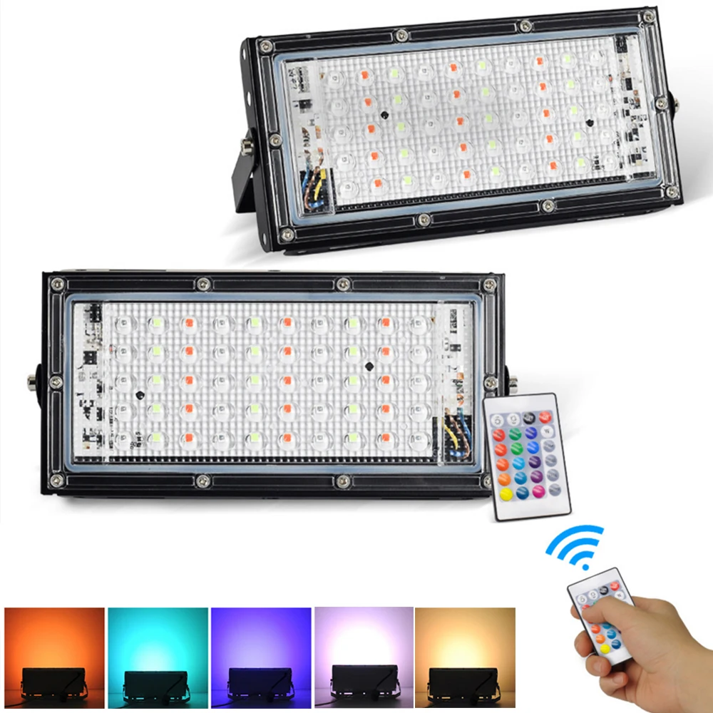 RGB-прожектор с дистанционным управлением 220 В 50 Вт IP65 | Освещение