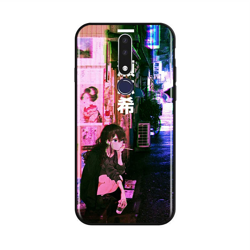 

Anime Vaporwave Glitch for OPPO F17 F15 F11 F9 F5 F7 K5 K3 K1 R17 RX17 R15 R15X R9S Pro Neo Black Phone Case