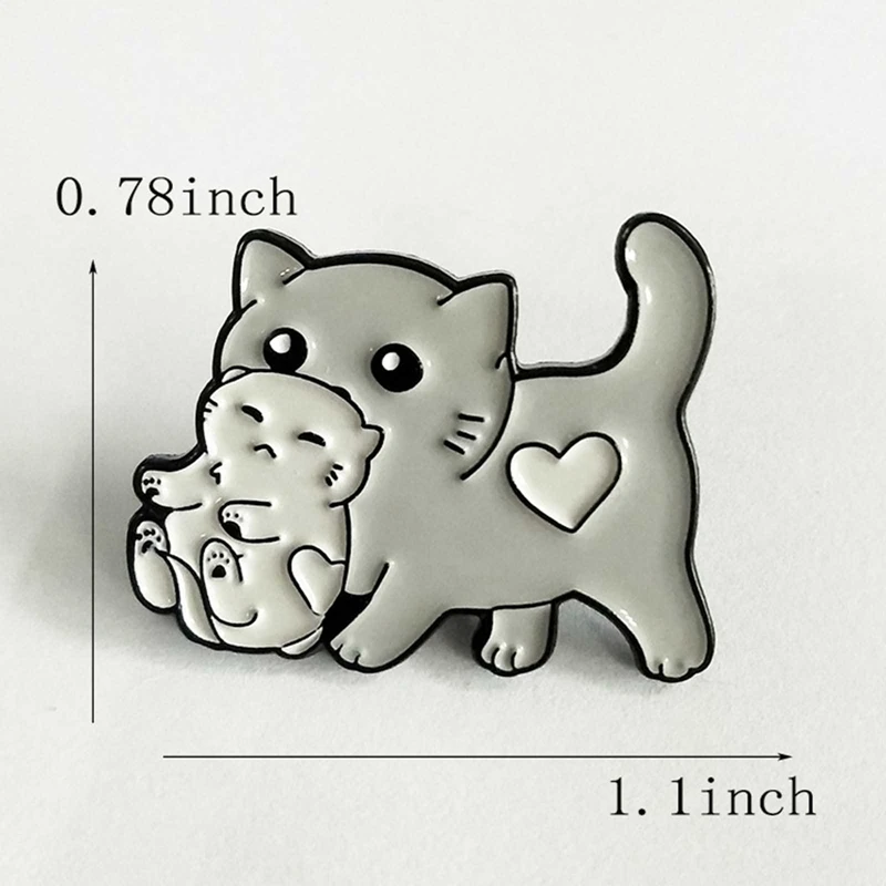 Эмалированные булавки в виде мультяшных звёзд Кот-Мама котенок детский подарок